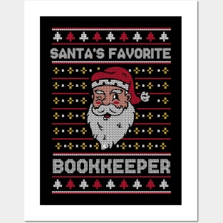 Santa's Favorite Bookkeeper // Funny Ugly Christmas Sweater // Book Keeper Holiday Xmas Posters and Art